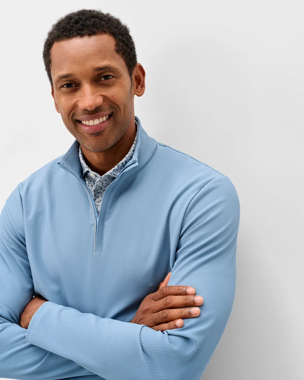 Johnnie-O 1/4 Zip Hoppin Ribbed Knit Performance 1/4 Zip Pullover