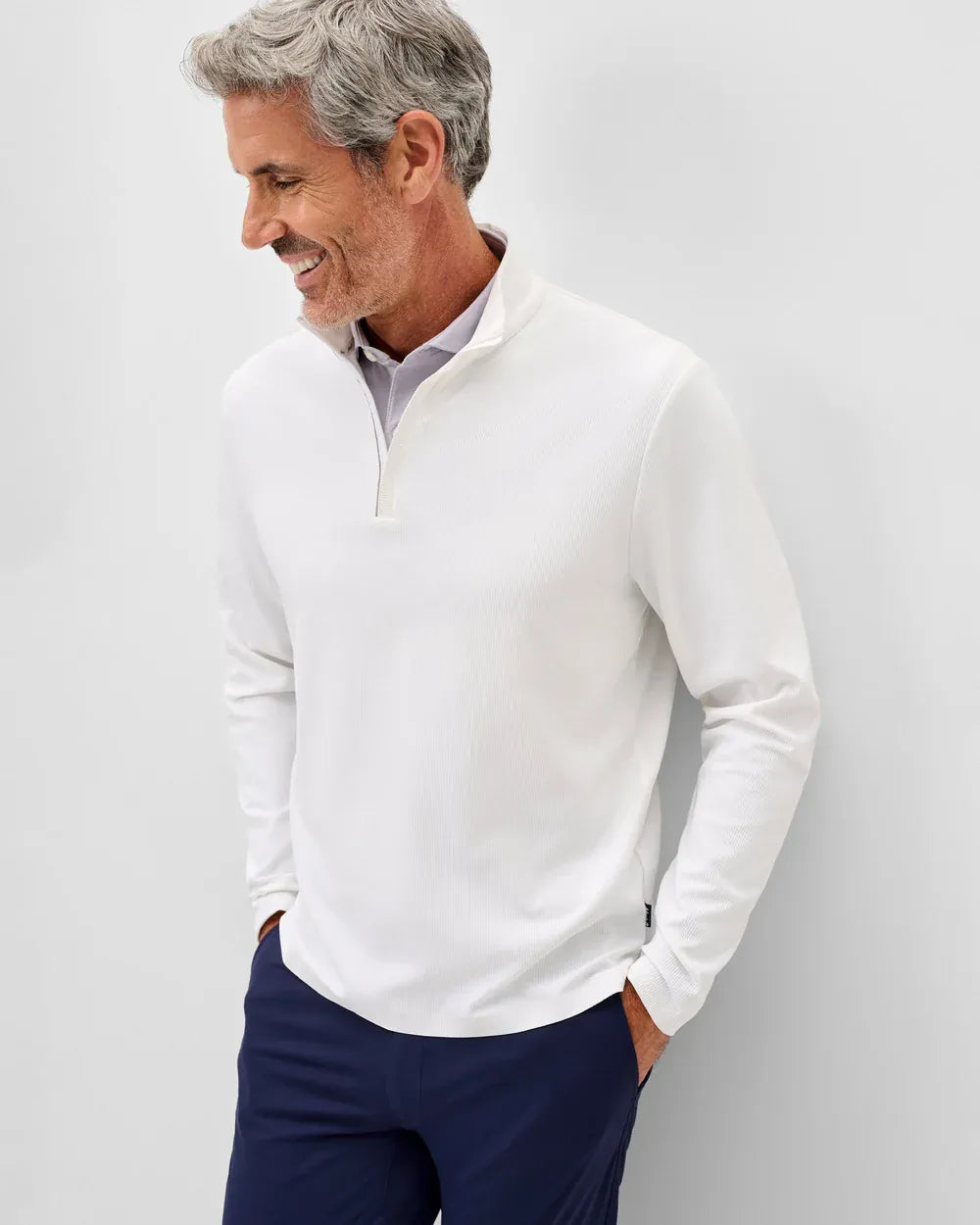 Johnnie-O 1/4 Zip Hoppin Ribbed Knit Performance 1/4 Zip Pullover