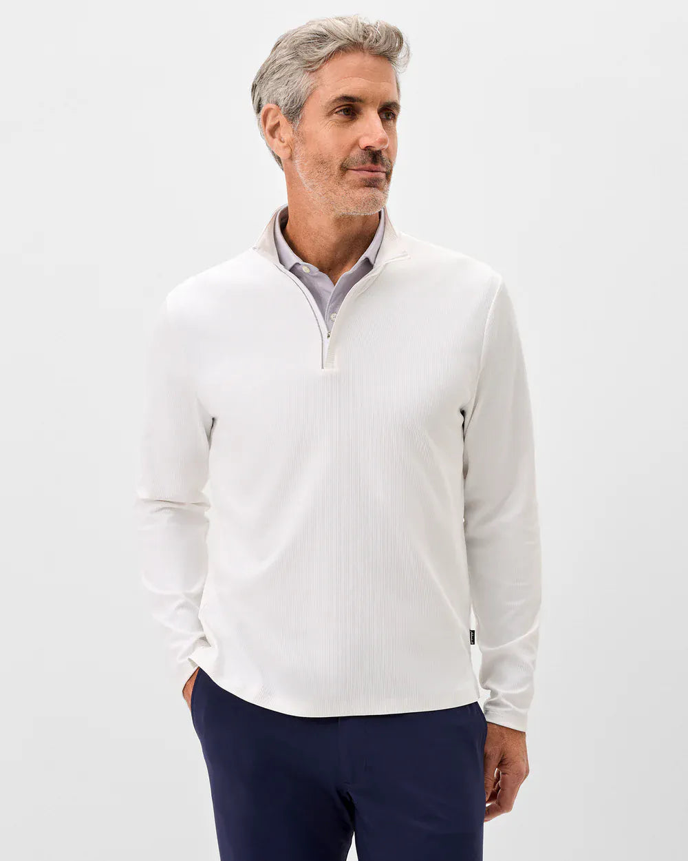 Johnnie-O 1/4 Zip Hoppin Ribbed Knit Performance 1/4 Zip Pullover