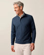 Johnnie-O 1/4 Zip Navy / S Rubin Herringbone Cotton Cashmere 1/4 Zip Pullover