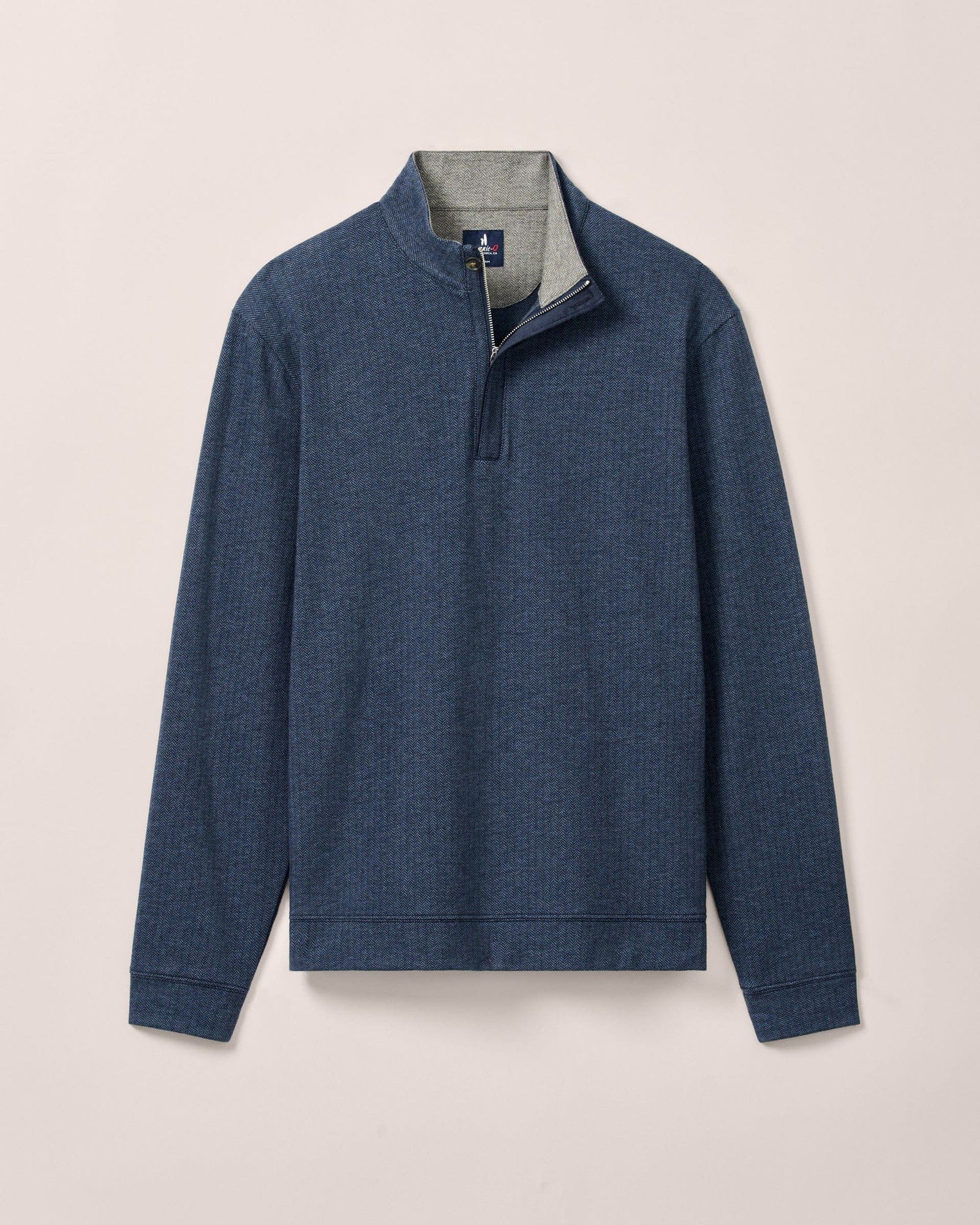 Johnnie-O 1/4 Zip Rubin Herringbone Cotton Cashmere 1/4 Zip Pullover