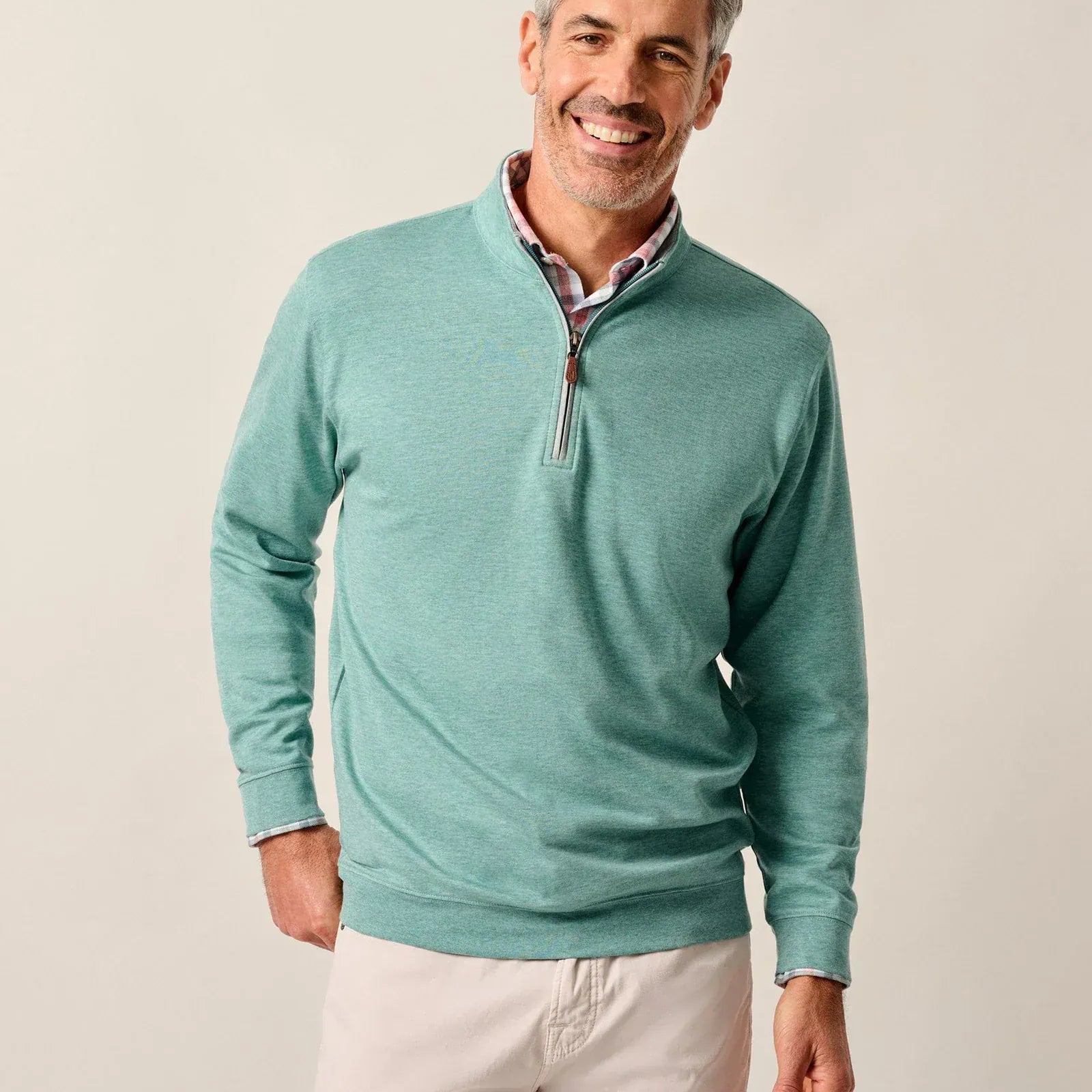 Johnnie-O 1/4 Zip Sully 1/4 Zip Pullover in Fountain