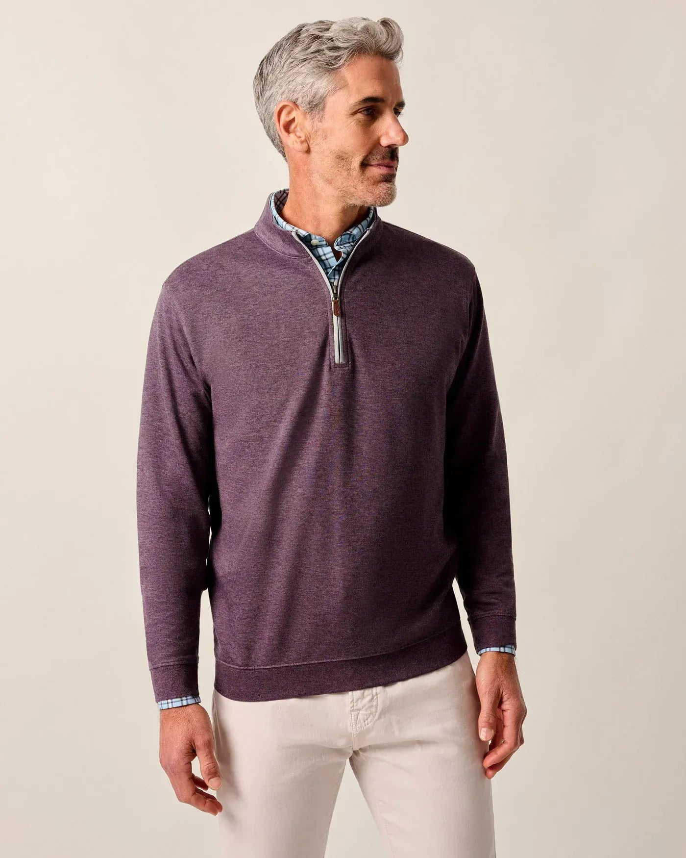 Johnnie-O 1/4 Zip Sully 1/4 Zip Pullover in Royal Plum