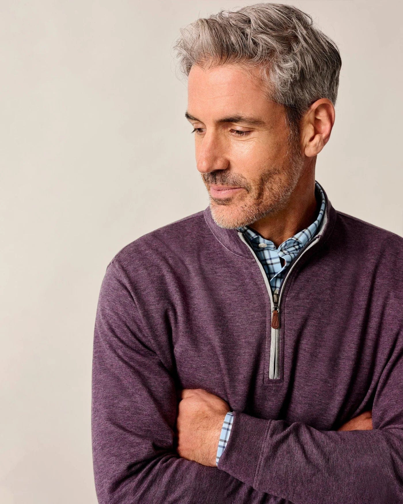 Johnnie-O 1/4 Zip Sully 1/4 Zip Pullover in Royal Plum