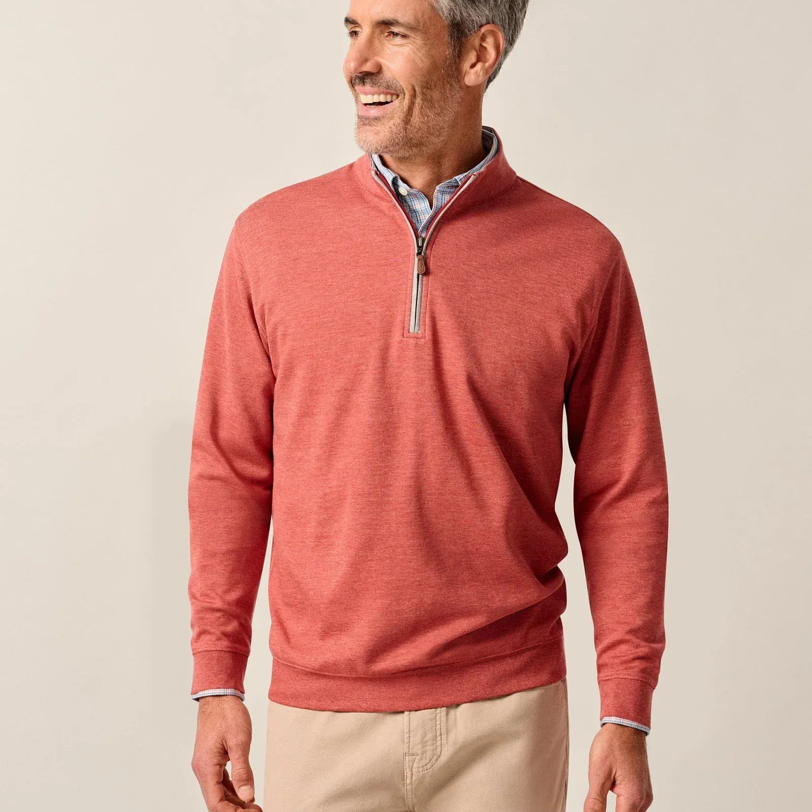 Johnnie-O 1/4 Zip Sully 1/4 Zip Pullover in Snapper