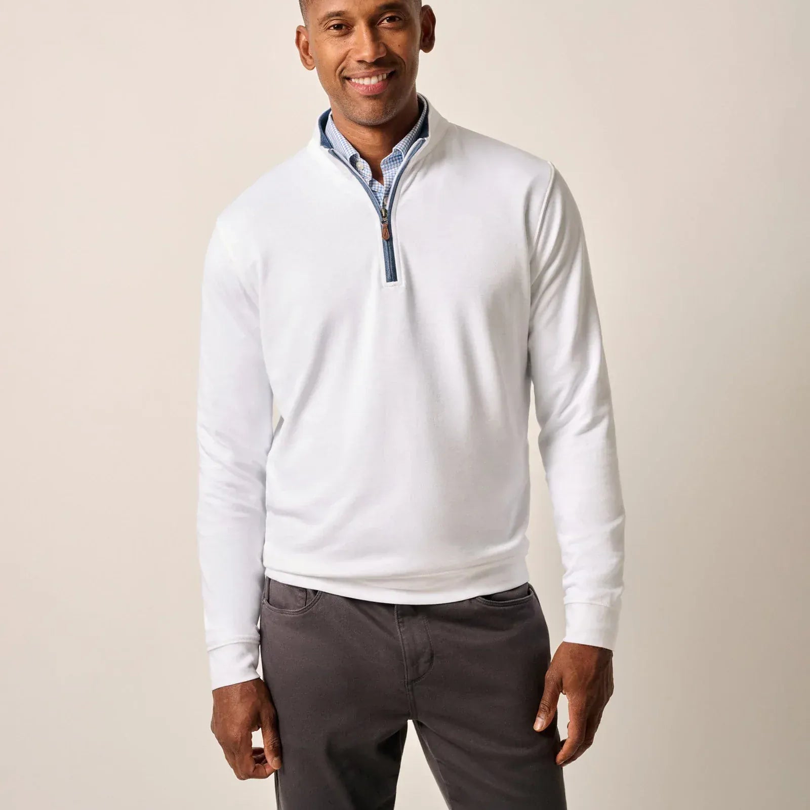 Johnnie-O 1/4 Zip Sully 1/4 Zip Pullover in White