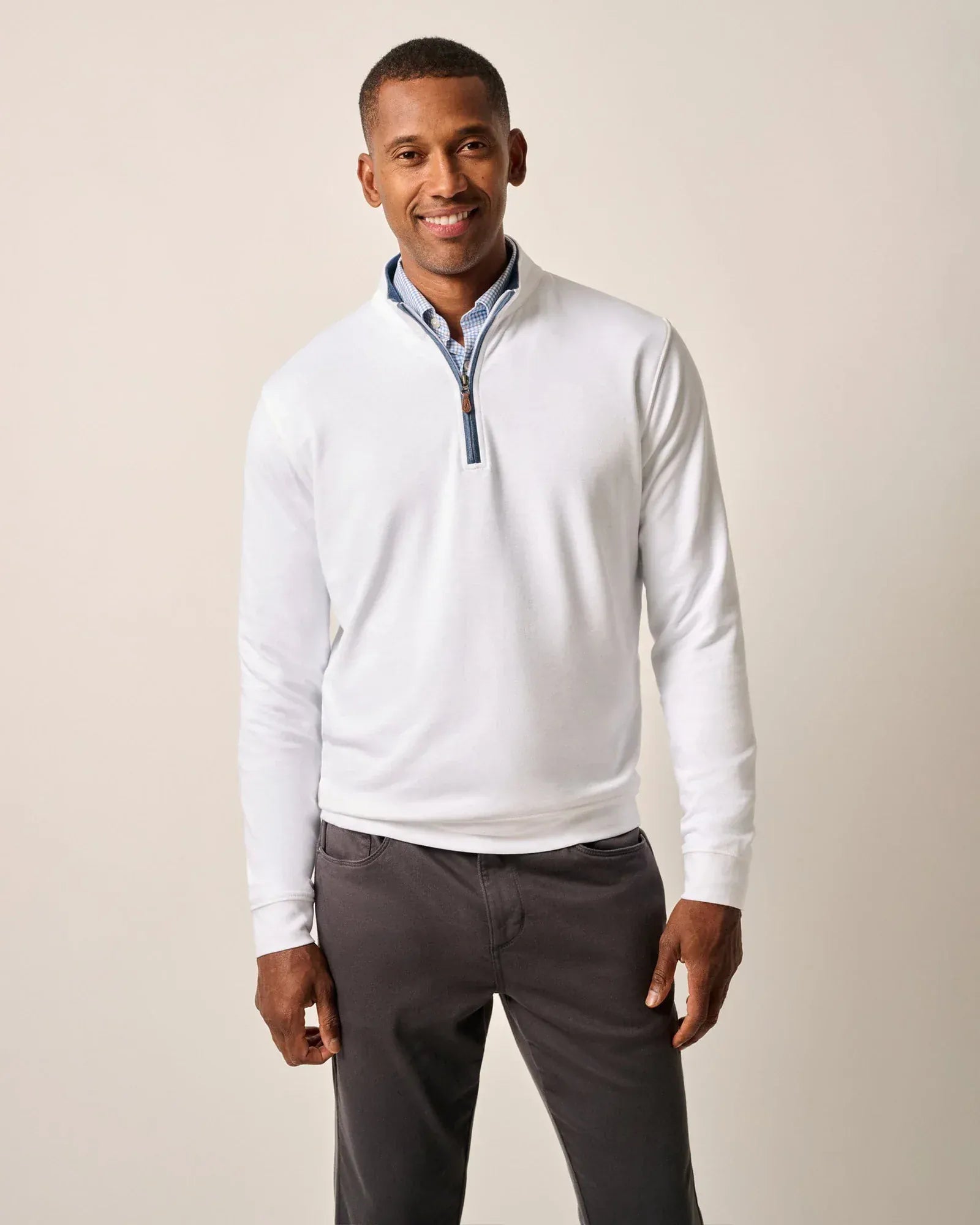 Johnnie-O 1/4 Zip Sully 1/4 Zip Pullover in White
