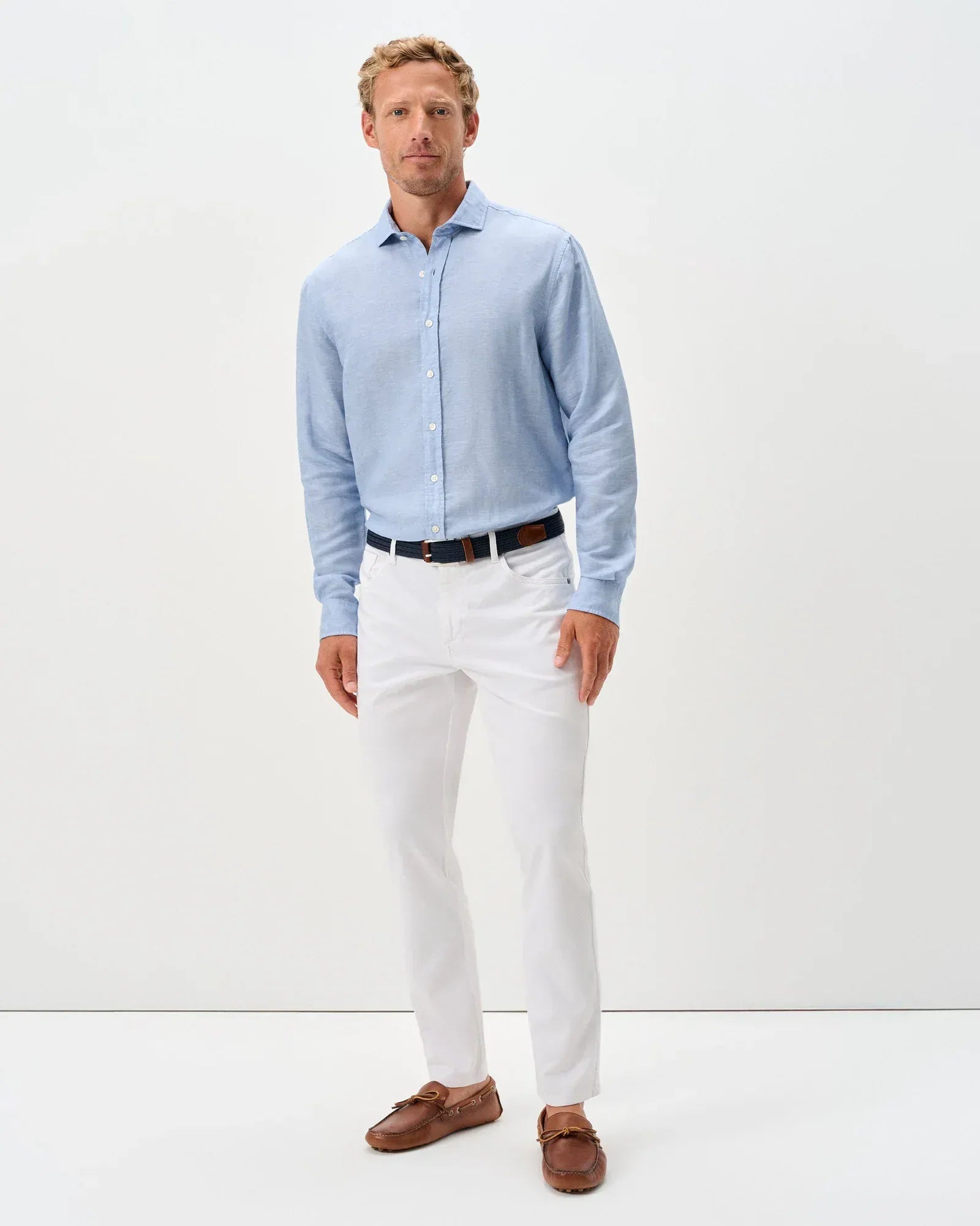 Johnnie-O 5-Pockets Carmel Sateen 5-Pocket Pant in White