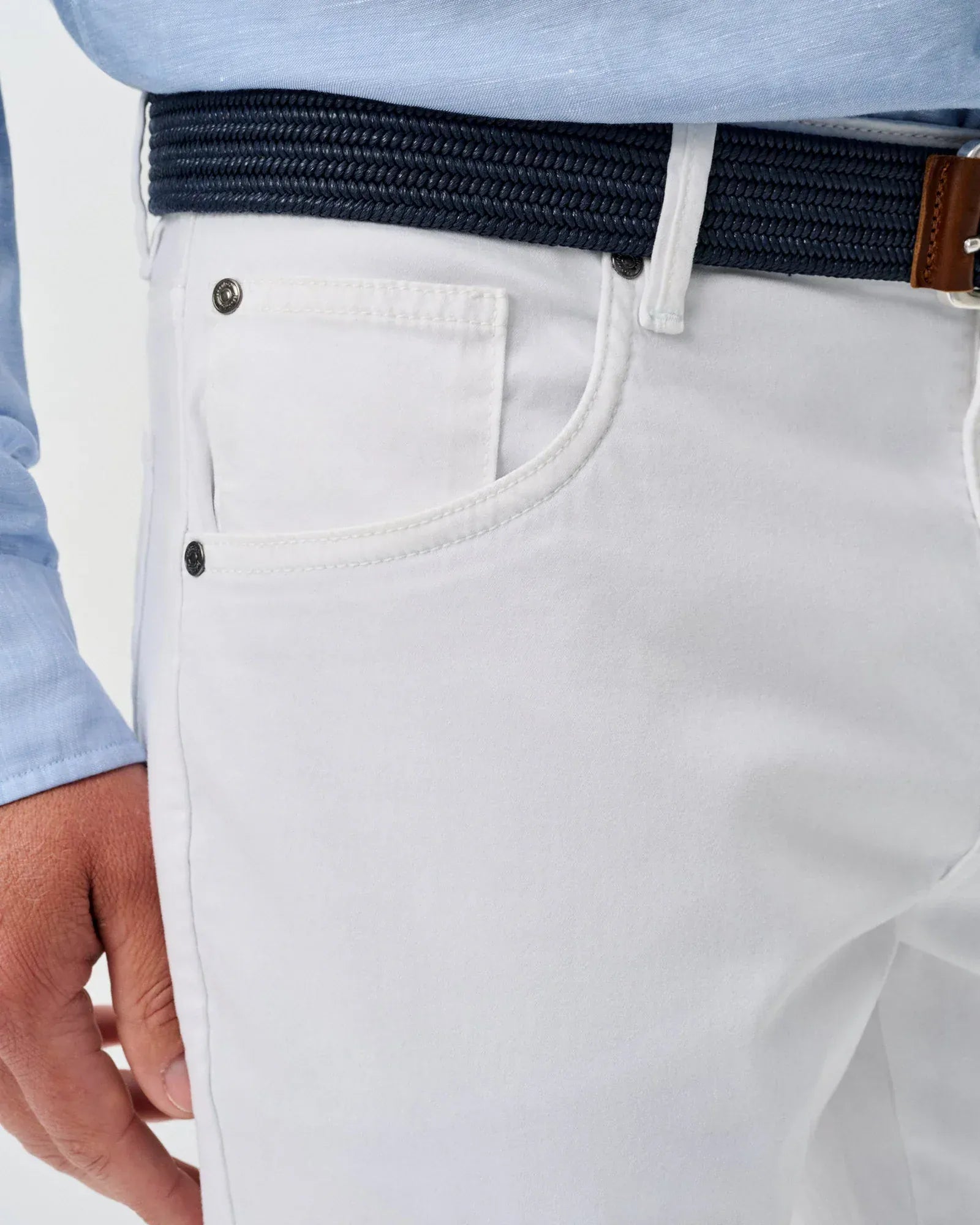 Johnnie-O 5-Pockets Carmel Sateen 5-Pocket Pant in White