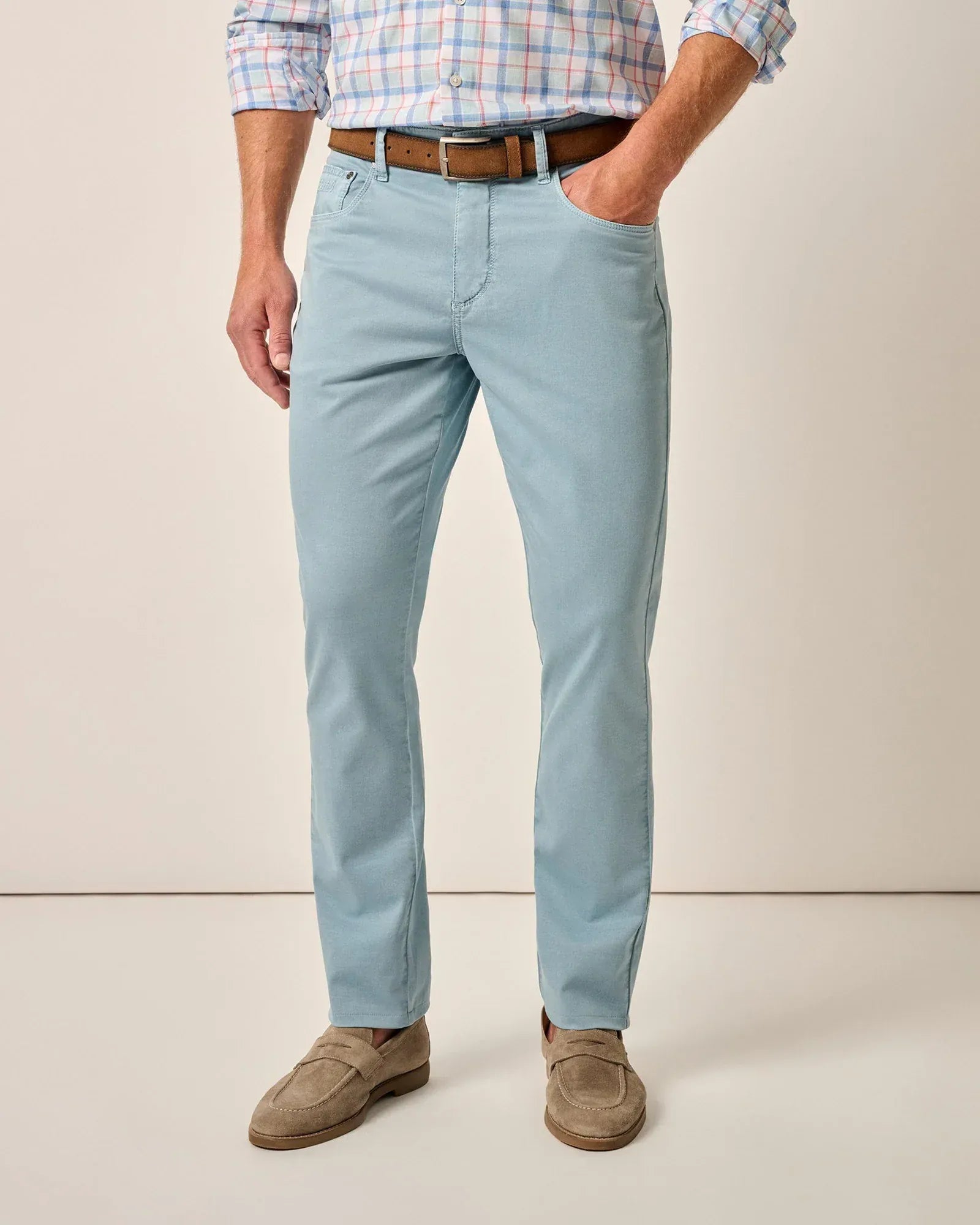 Johnnie-O 5-Pockets Carmel Sateen 5-Pocket Pant in Windward Blue