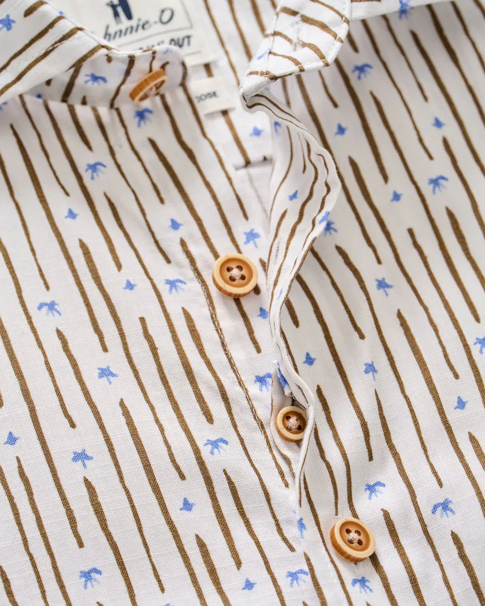 Johnnie-O Camp Shirt Cotton Blend Short Sleeve Button Down Shirt