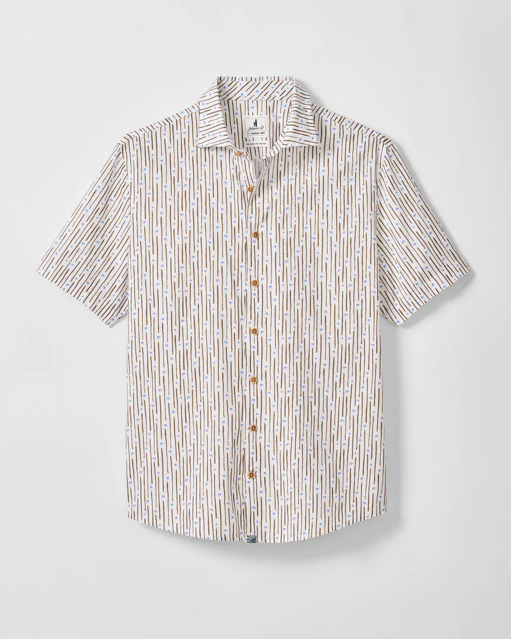Johnnie-O Camp Shirt Cotton Blend Short Sleeve Button Down Shirt