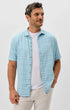 Johnnie-O Camp Shirt Short Sleeve Button Down Surf Shirt in Maliblu