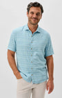 Johnnie-O Camp Shirt Short Sleeve Button Down Surf Shirt in Maliblu