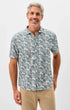 Johnnie-O Camp Shirt Short Sleeve Button Down Surf Shirt in Wake