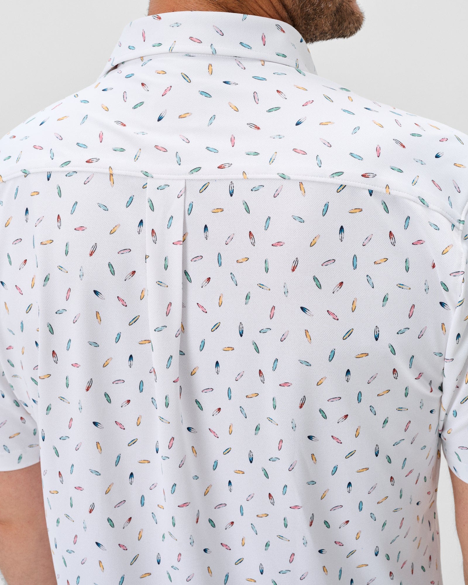 Johnnie-O Camp Shirt Shortboard Print Short Sleeve Button Down Shirt