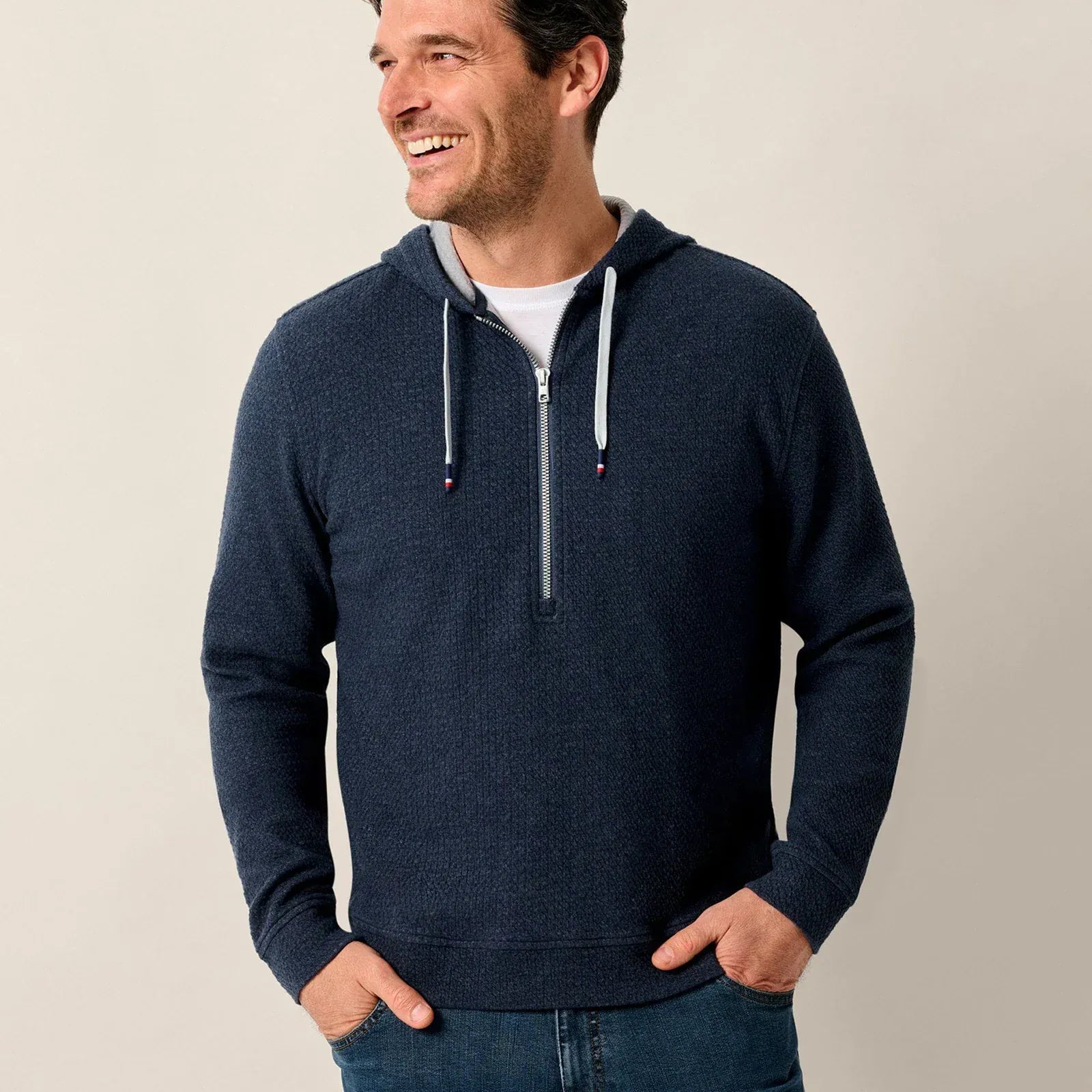 Johnnie-O Crew Necks & Hoodies Zoeller Lakewave Half-Zip Hoodie in Indigo