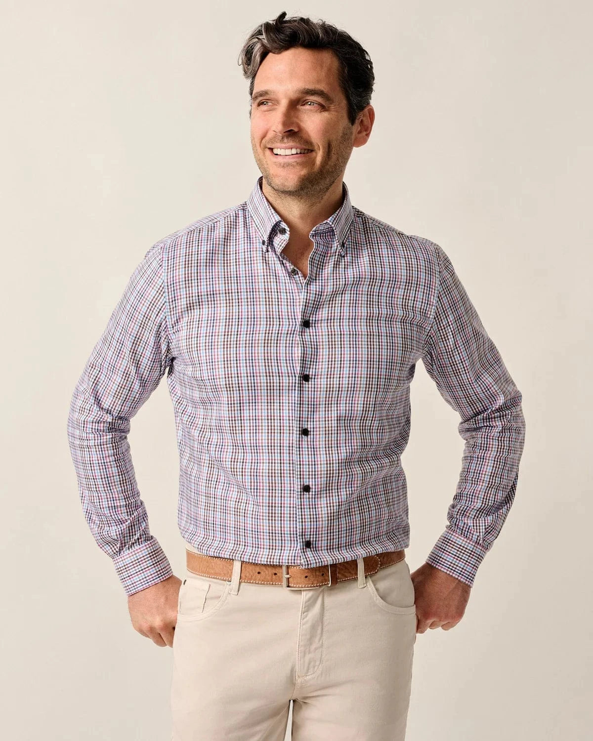 Johnnie-O Dress Shirts COFFEE / M Natural Performance Button Down Shirt - Adelson