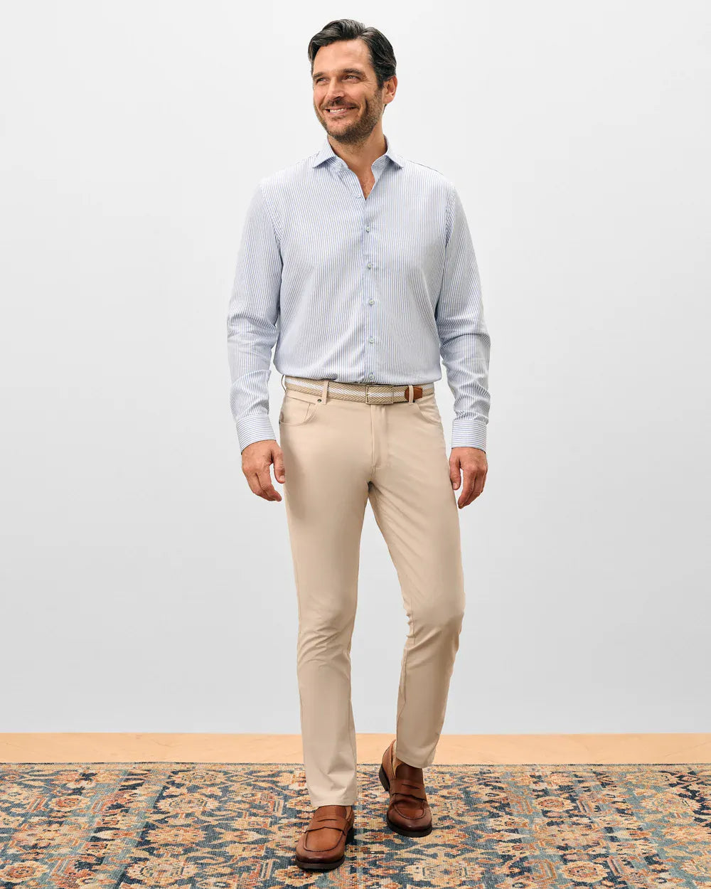 Johnnie-O Dress Shirts Judes Stripe Tencel Button Down Shirt