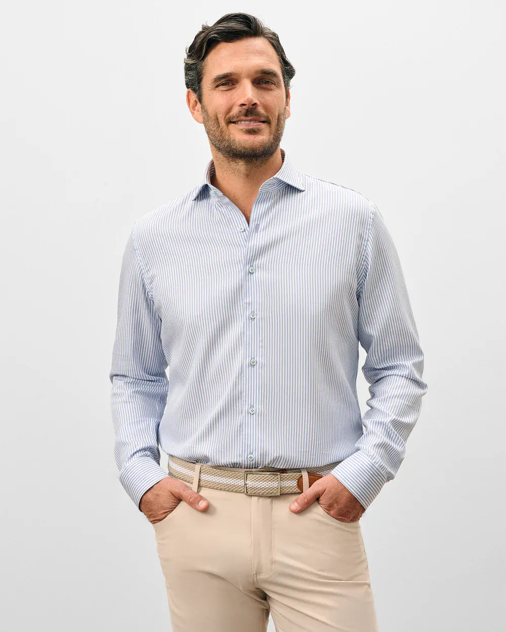 Johnnie-O Dress Shirts Judes Stripe Tencel Button Down Shirt