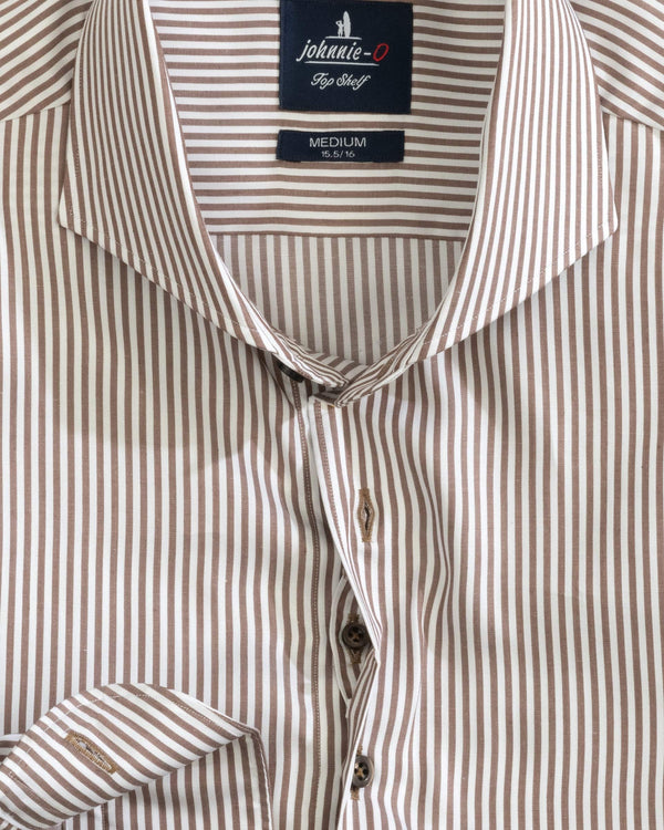 Johnnie O Dress Shirts Judes Top Shelf Button Up Shirt - Coffee