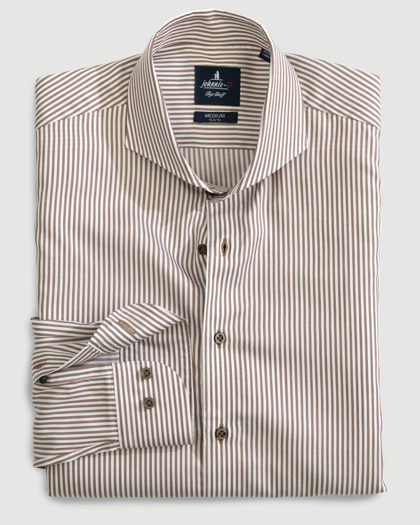 Johnnie O Dress Shirts Judes Top Shelf Button Up Shirt - Coffee