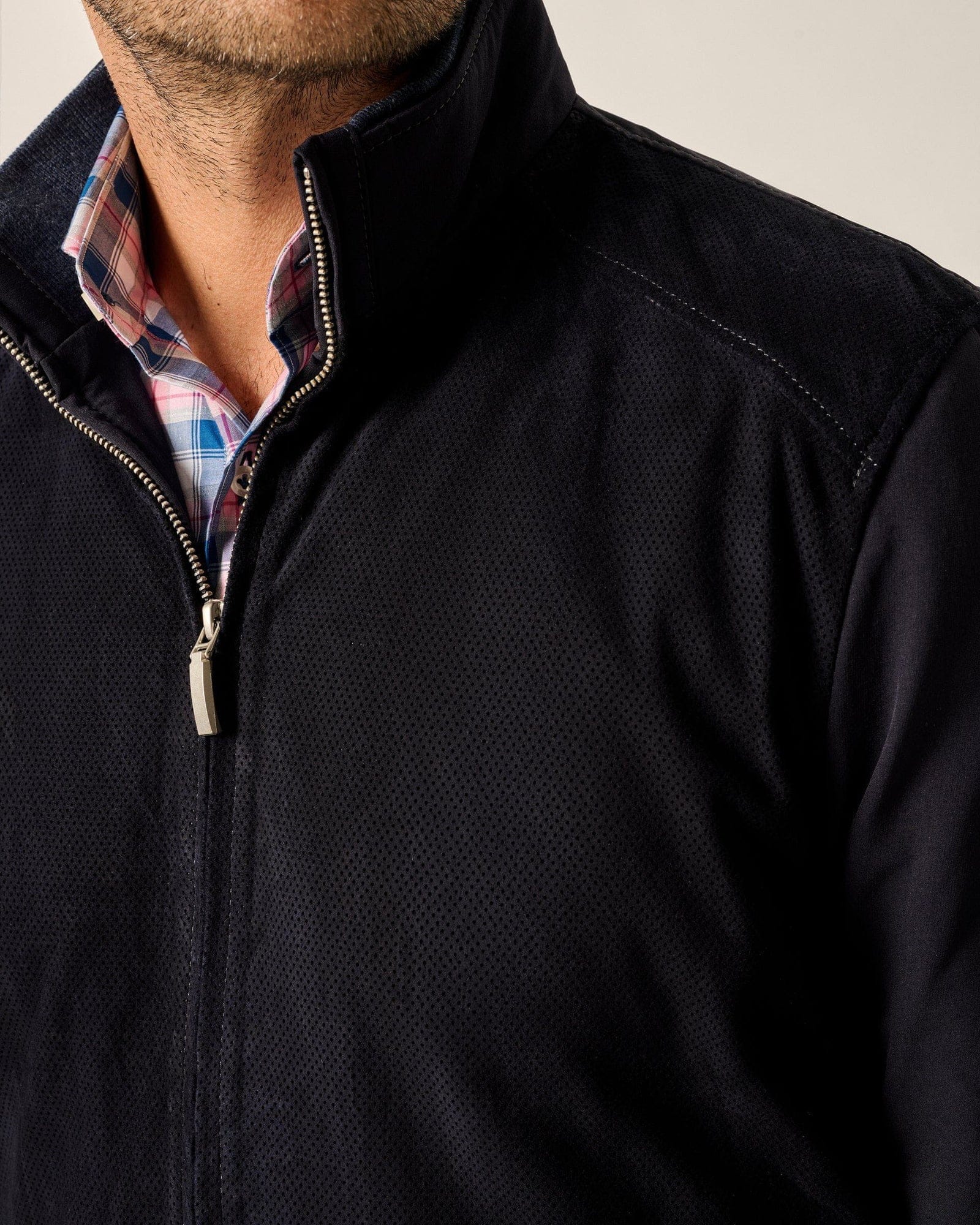 Johnnie-O Jackets Agnelli Suede Mixed Media Jacket