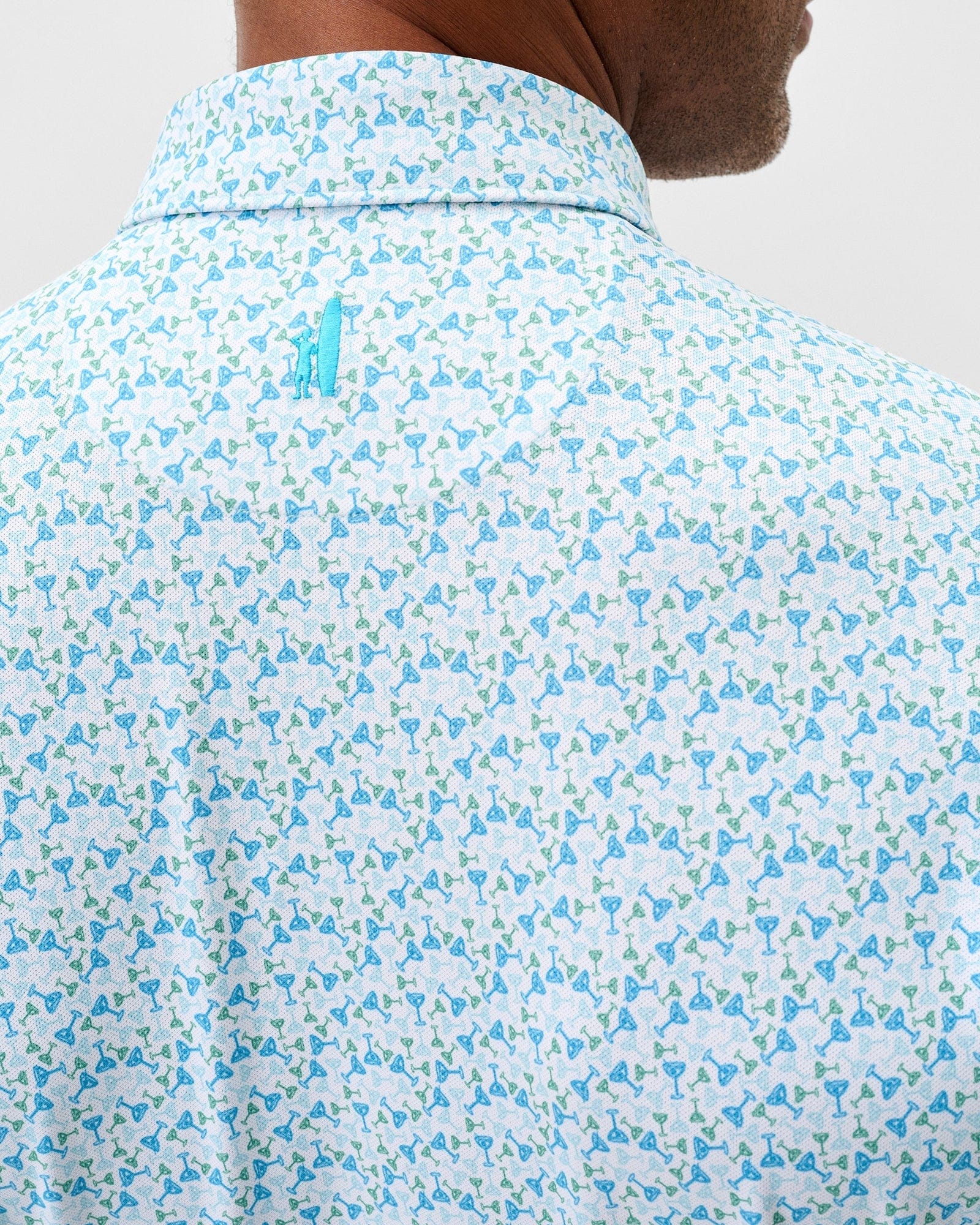 Johnnie-O Cocktail Time Performance Mesh Polo in Dolphin – M