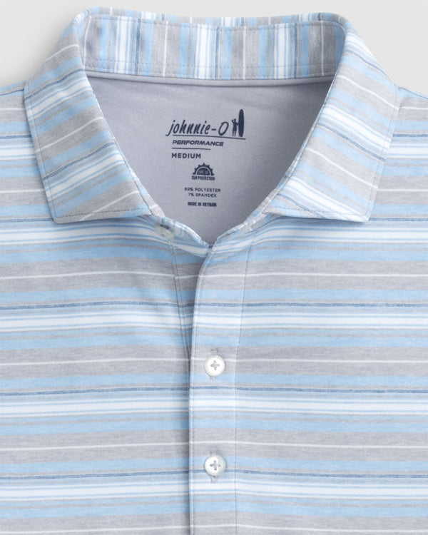 Johnnie O Polos Coope Striped Jersey Performance Polo- Seal