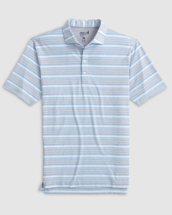 Johnnie O Polos Coope Striped Jersey Performance Polo- Seal