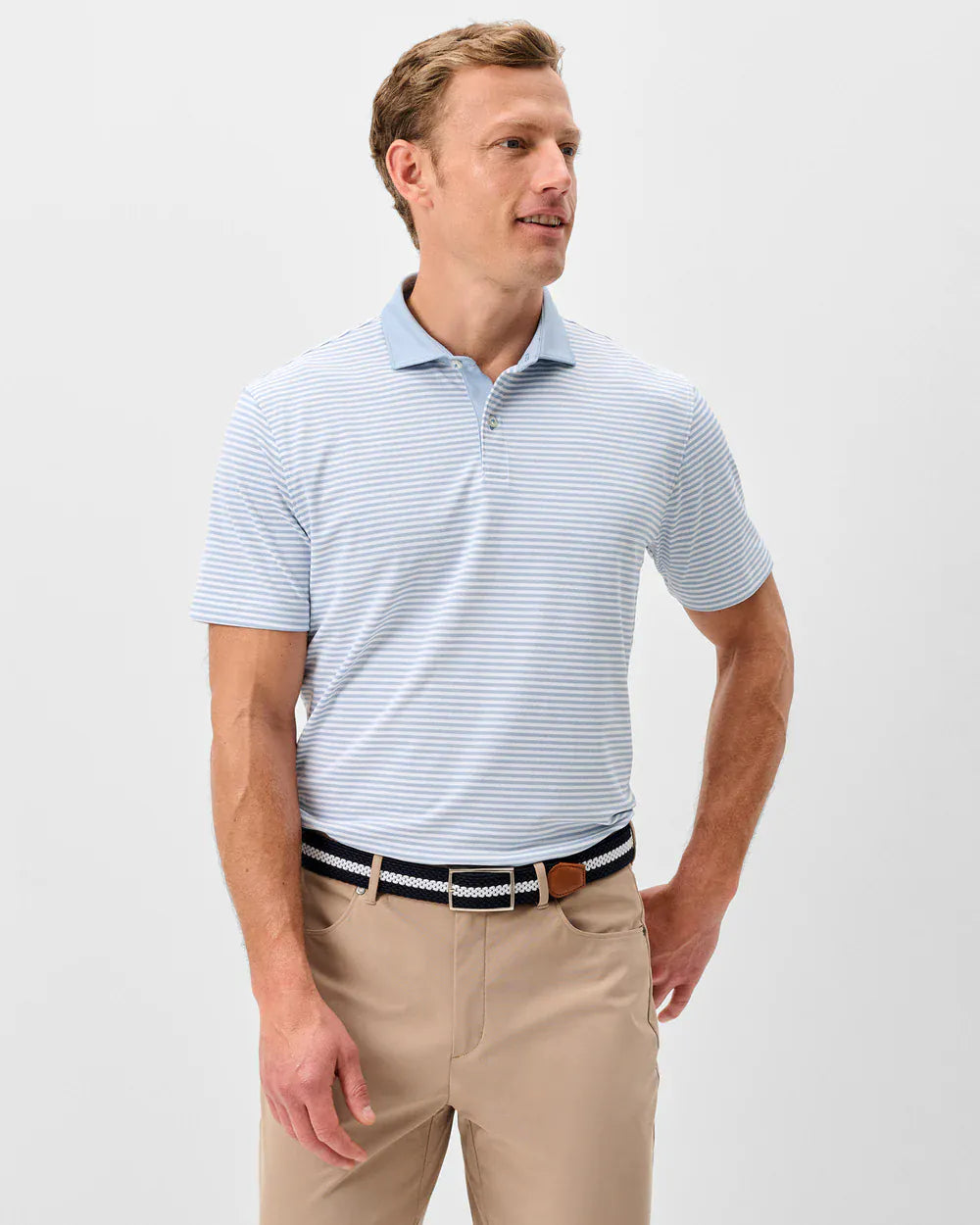 Johnnie-O Polos Cruz Solid Collar Performance Mesh Polo