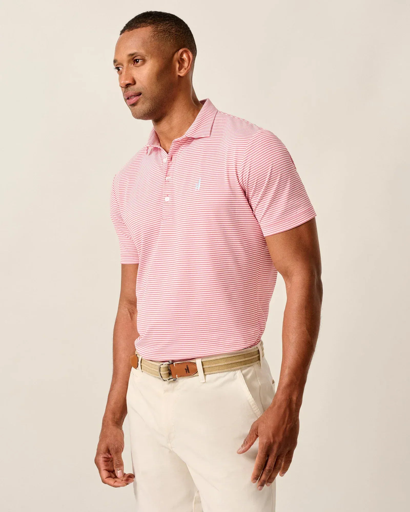 Johnnie-O Polos Dru Performance Mesh Polo in Azalea