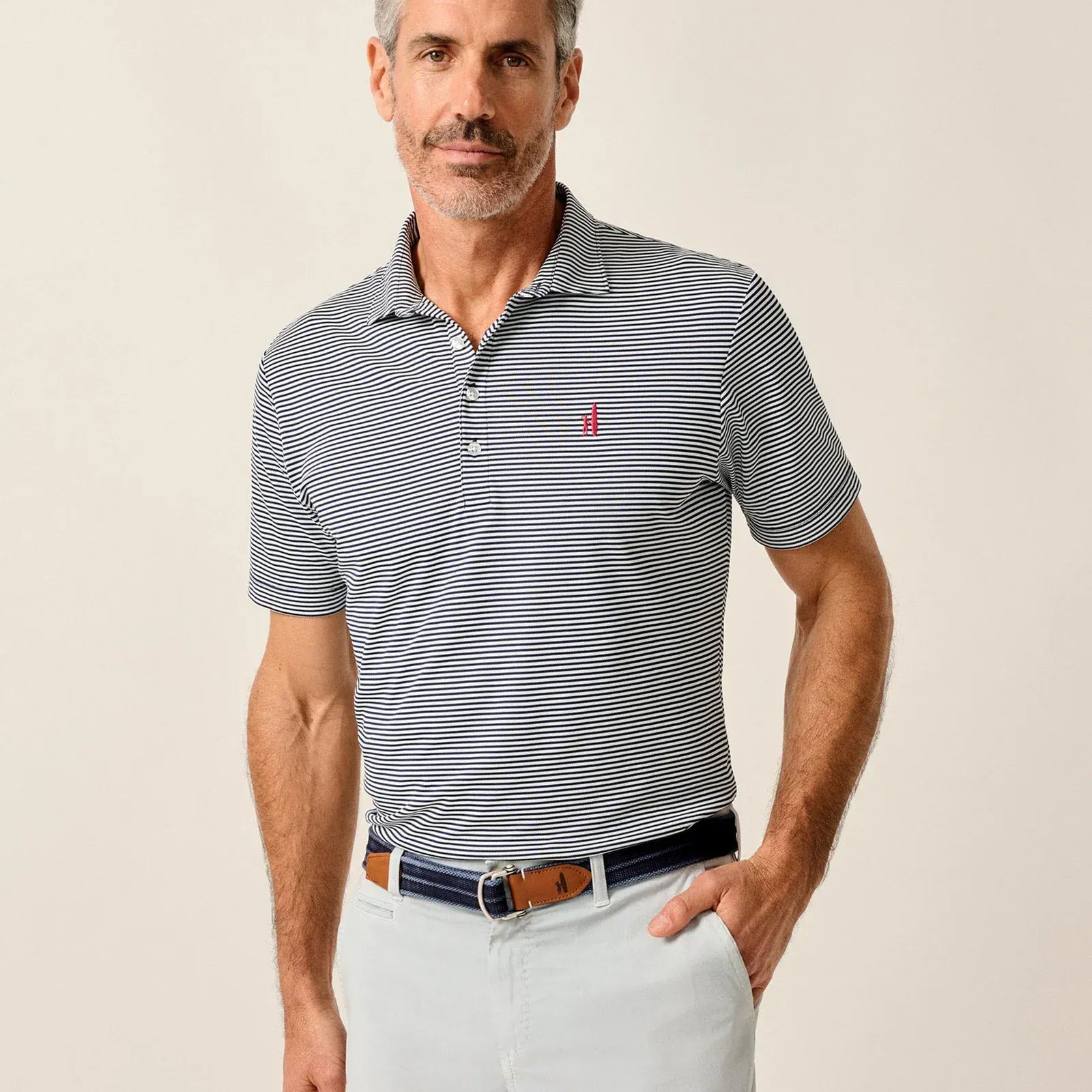 Johnnie-O Polos Dru Performance Mesh Polo in Navy