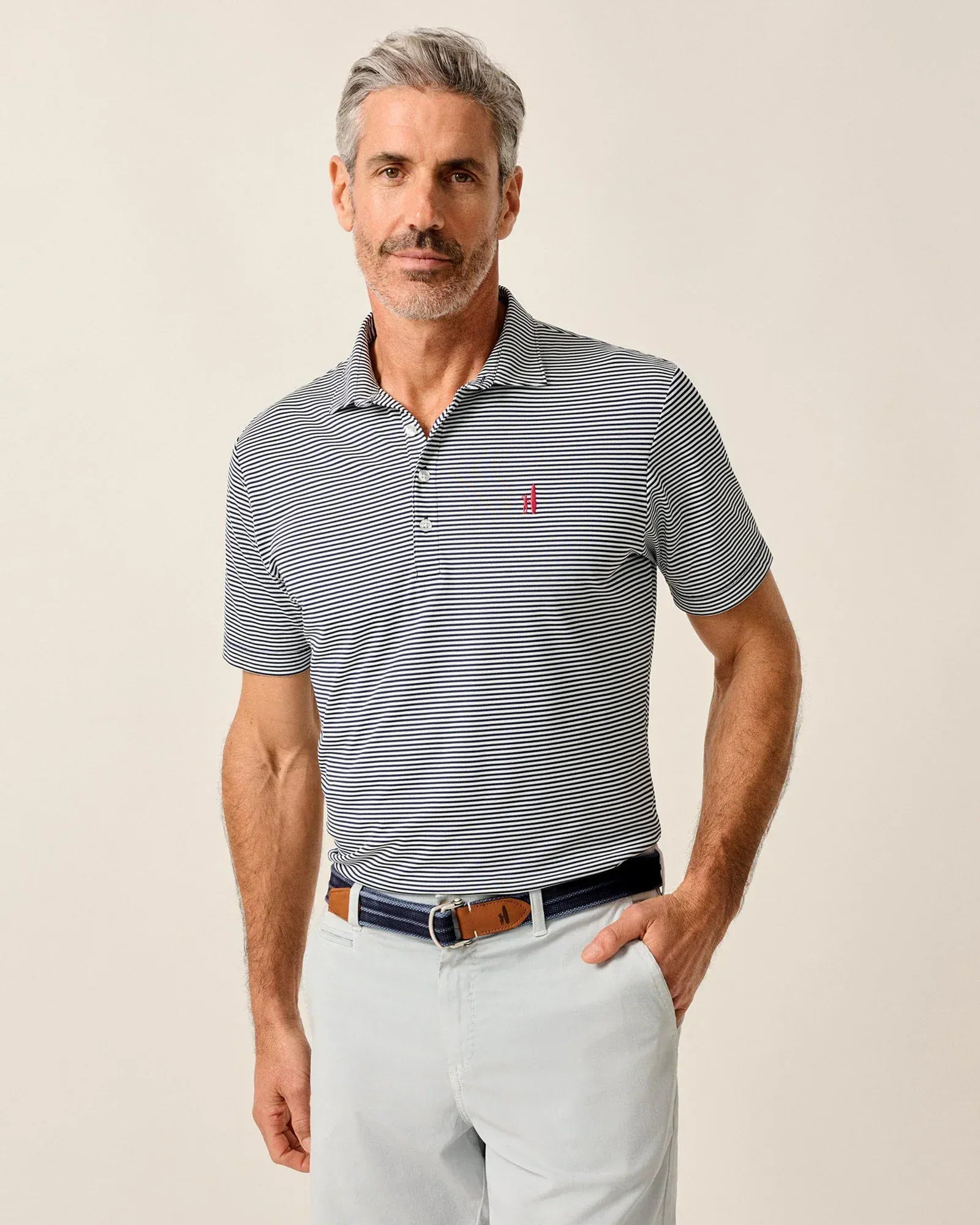 Johnnie-O Polos Dru Performance Mesh Polo in Navy
