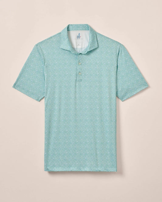 Johnnie O Polos Fernando Print Featherweight Polo - Green Grass