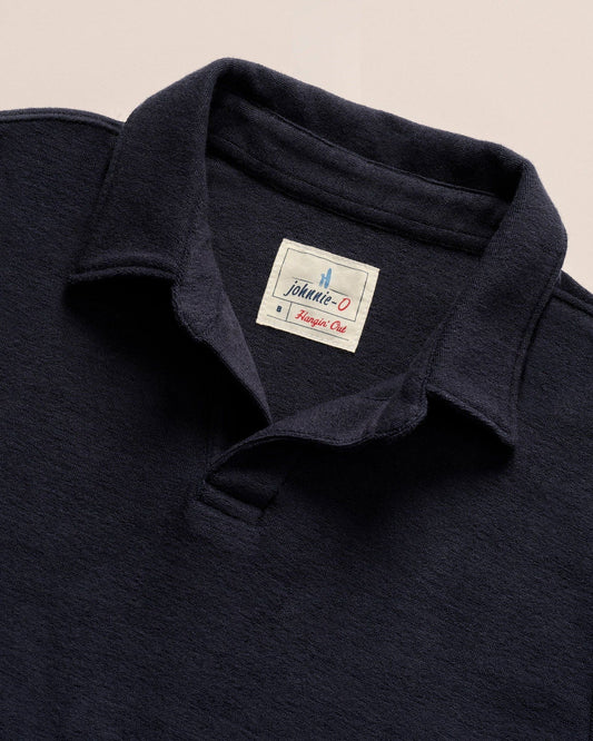 Johnnie O Polos Frankie French Terry Johnny Collar Polo - Navy