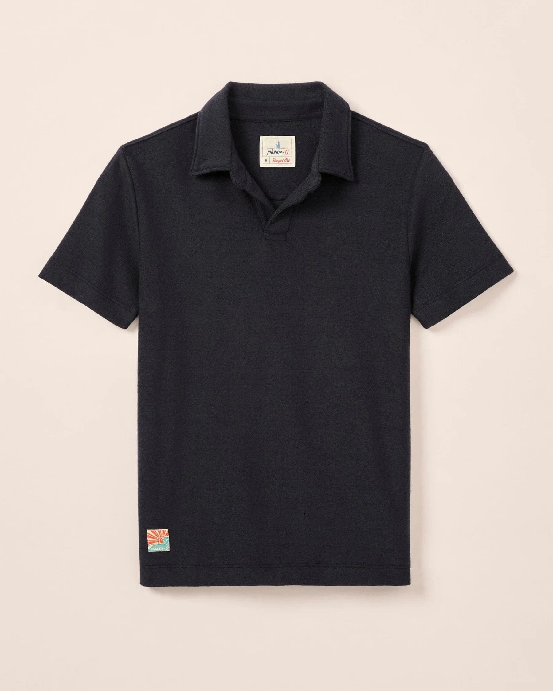 Johnnie O Polos Frankie French Terry Johnny Collar Polo - Navy