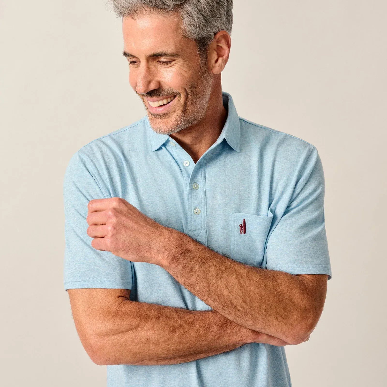 Johnnie-O Polos Heathered Original Polo 2.0 in Cloud Blue