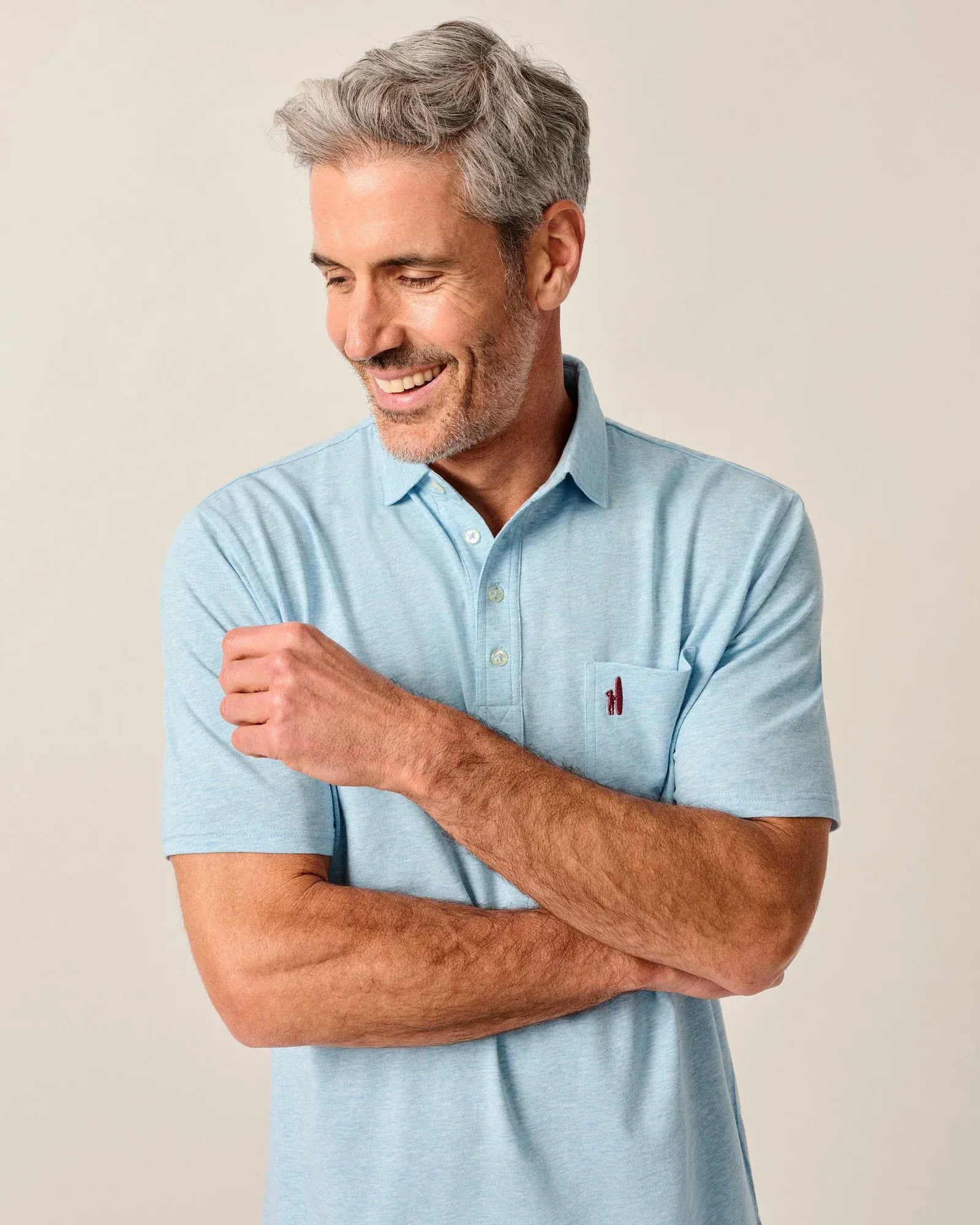 Johnnie-O Polos Heathered Original Polo 2.0 in Cloud Blue