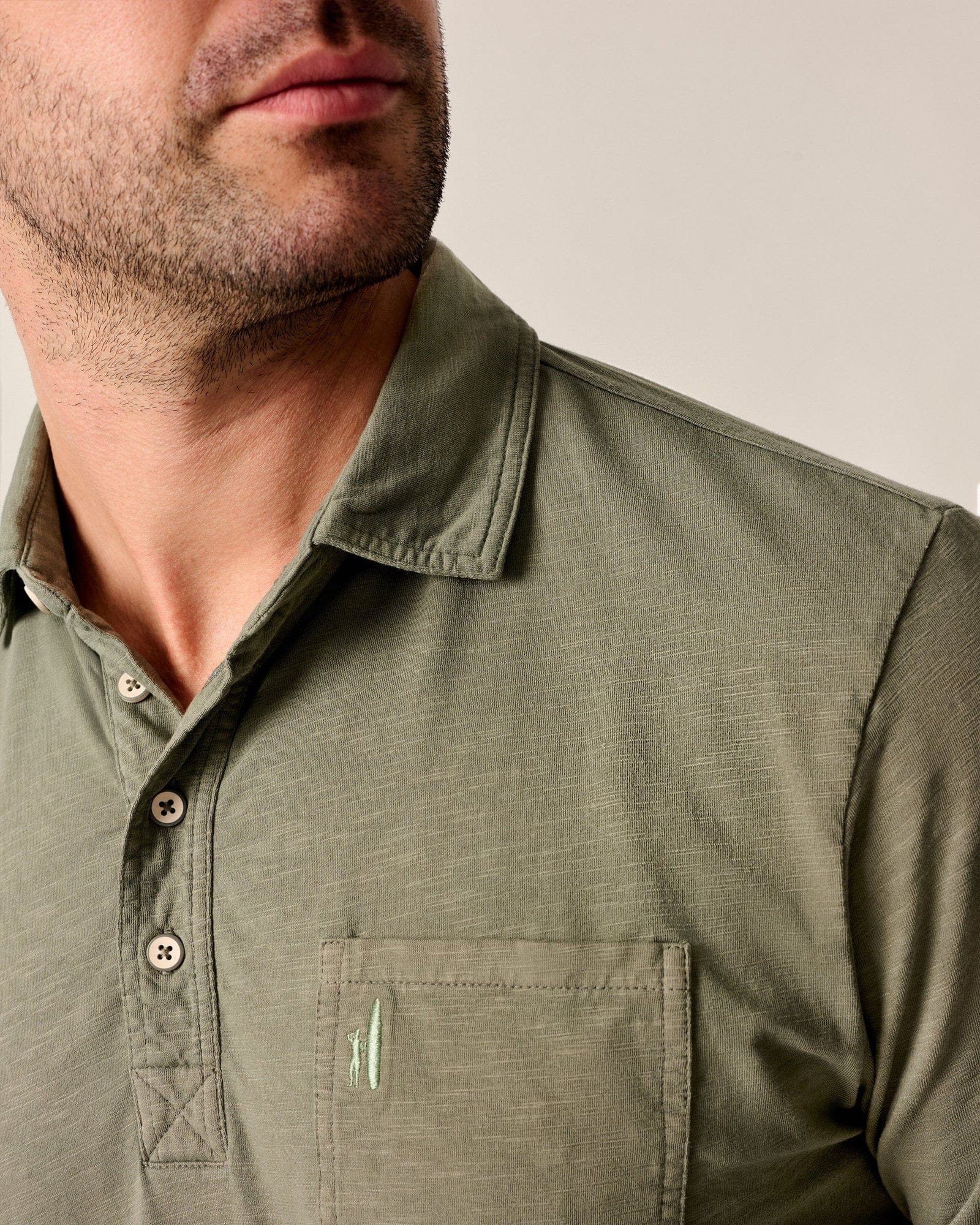 Johnnie-O Polos Long Sleeve Original 4-Button Polo - Coastal Wash