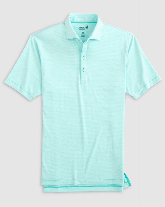 Johnnie O Polos Lyndon Striped Jersey Performance Polo- Peacock