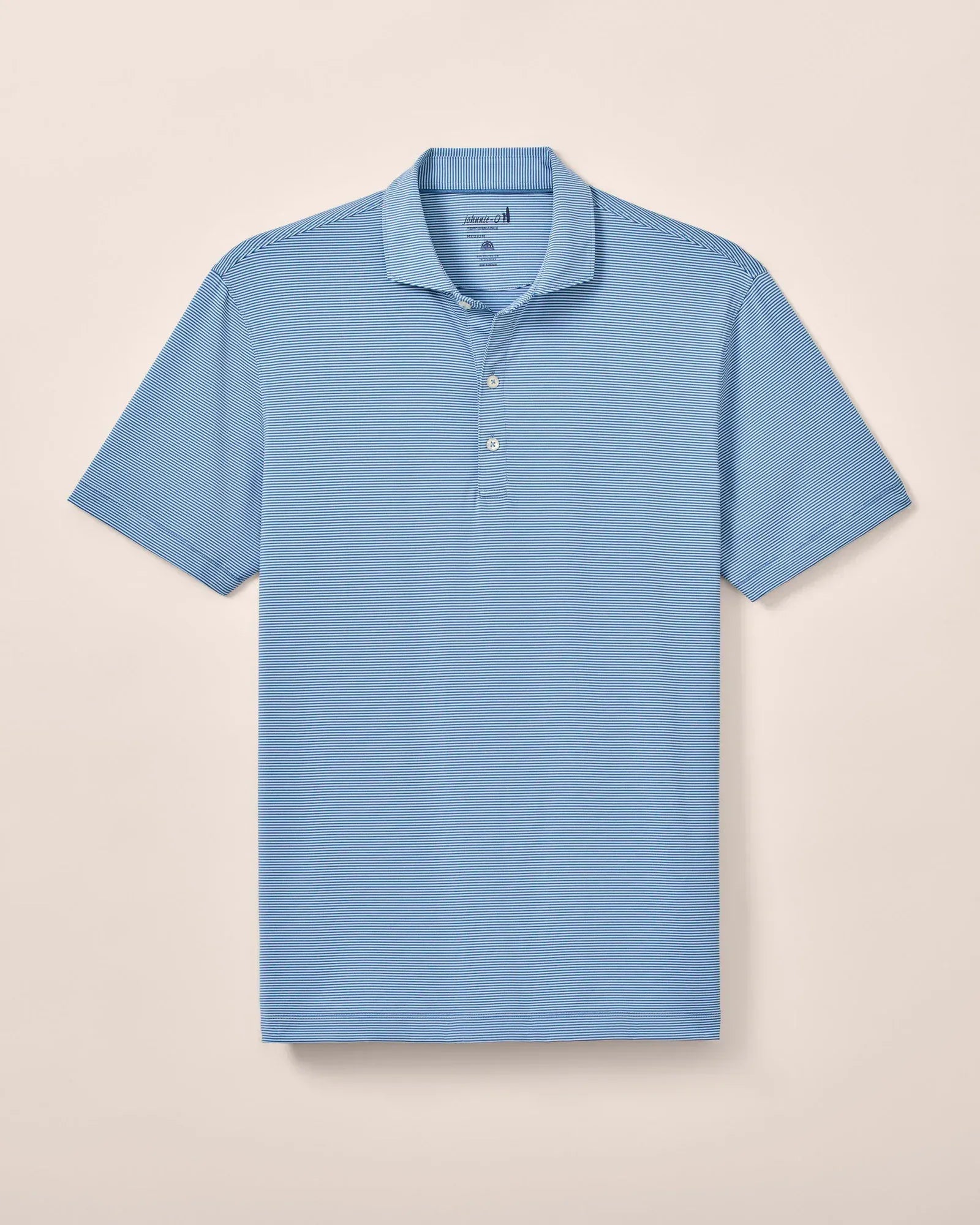 Johnnie-O Polos Lyndonn Stripe Performance Jersey Polo in Kona Lake
