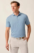 Johnnie-O Polos Lyndonn Stripe Performance Jersey Polo in Kona Lake