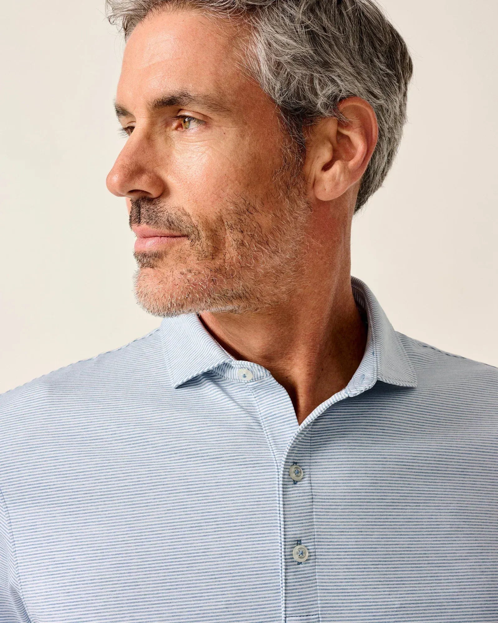 Johnnie-O Polos Lyndonn Stripe Performance Jersey Polo in Tide