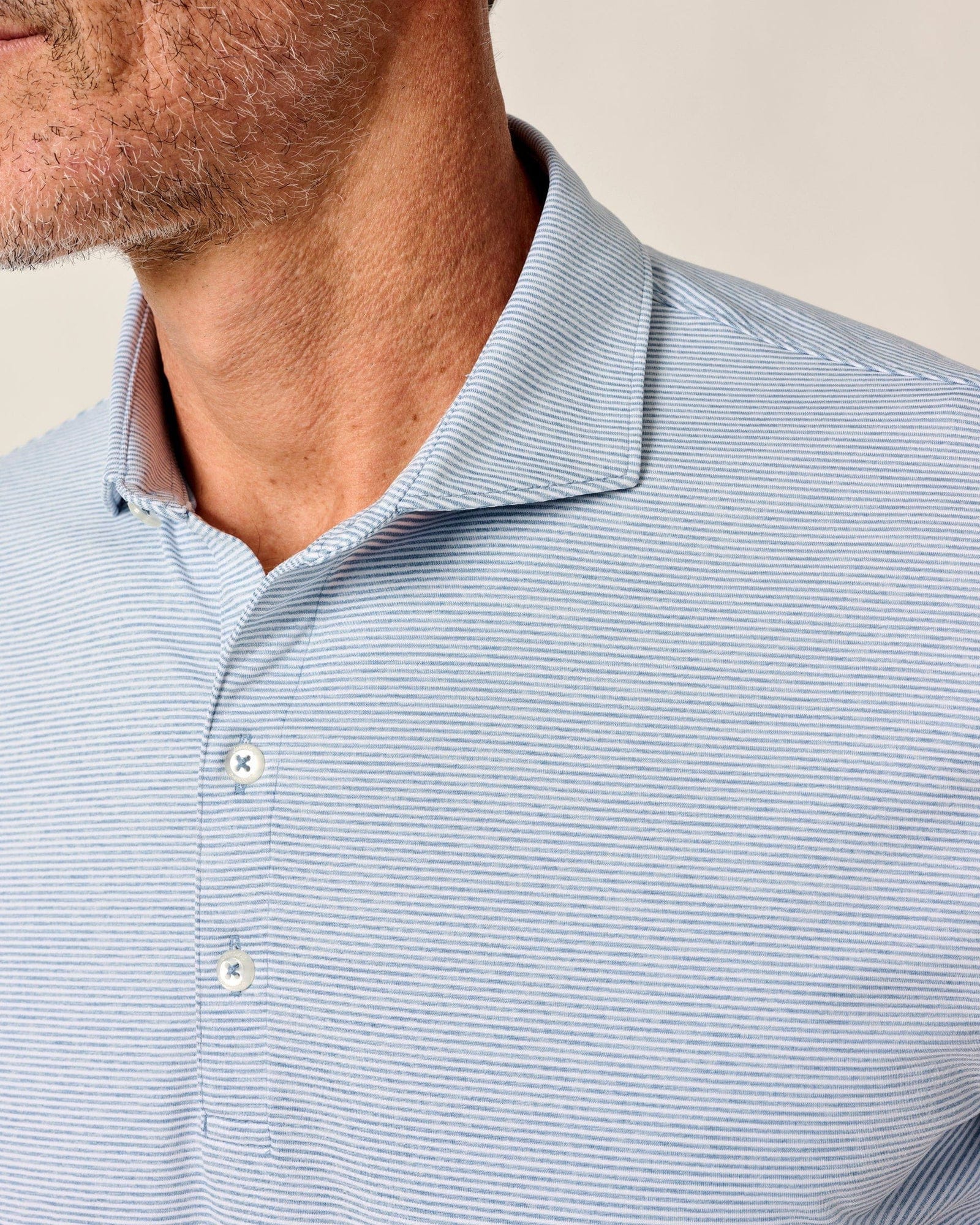 Johnnie-O Polos Lyndonn Stripe Performance Jersey Polo in Tide