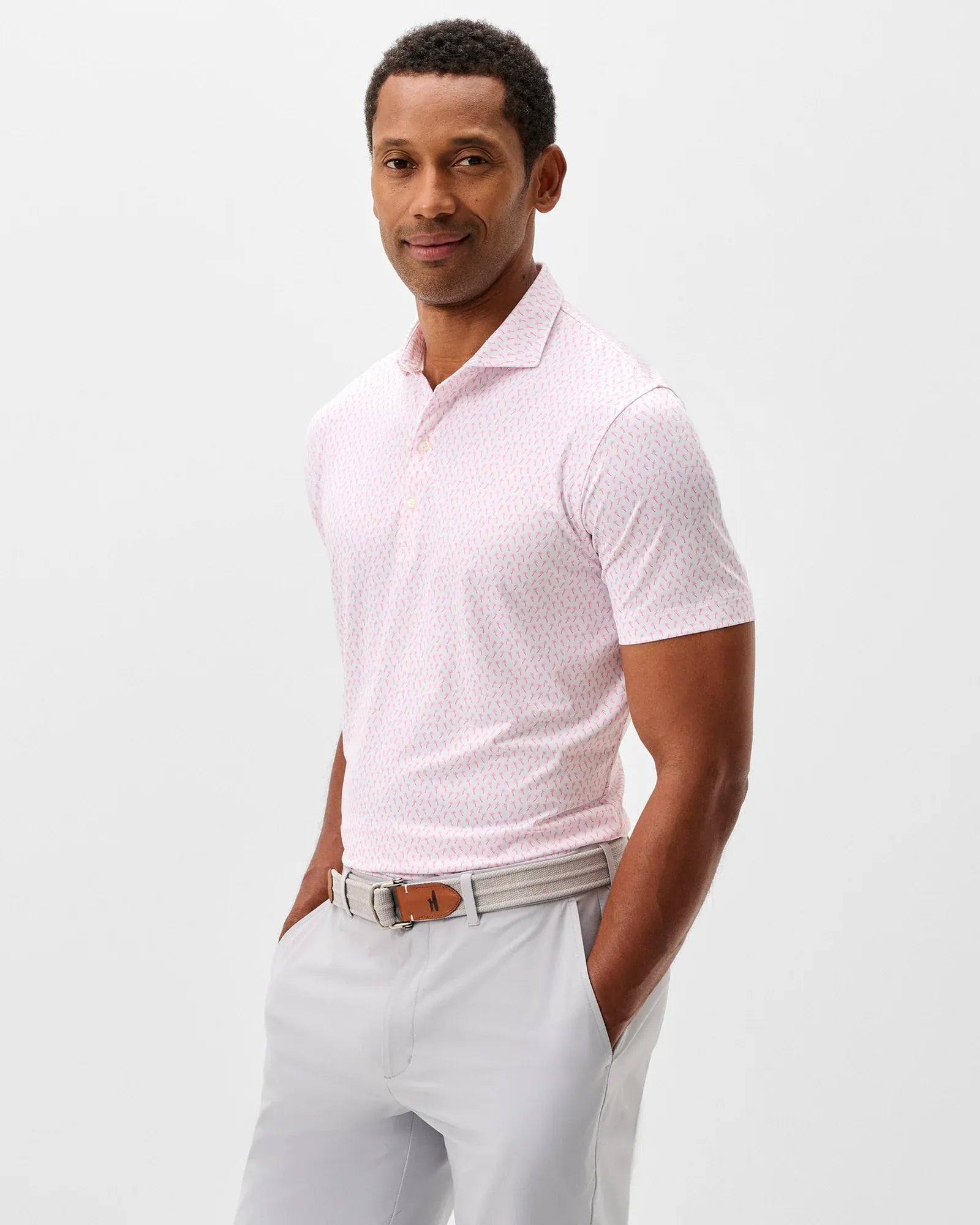 Johnnie-O Polos Marina Performance Jersey Polo in Punch