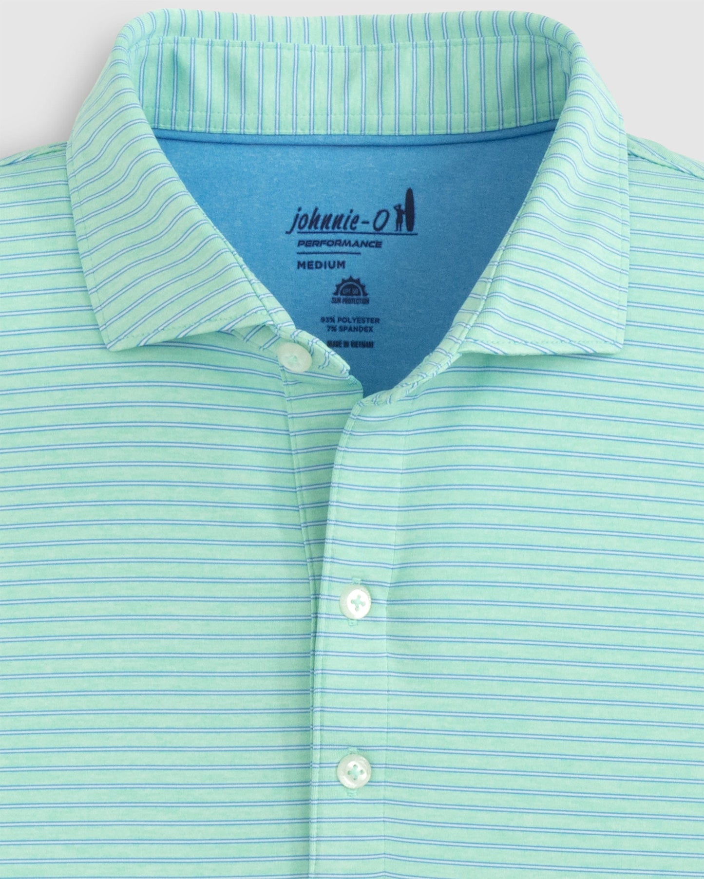 Johnnie O Polos Michael Striped Jersey Performance Polo- Jungle