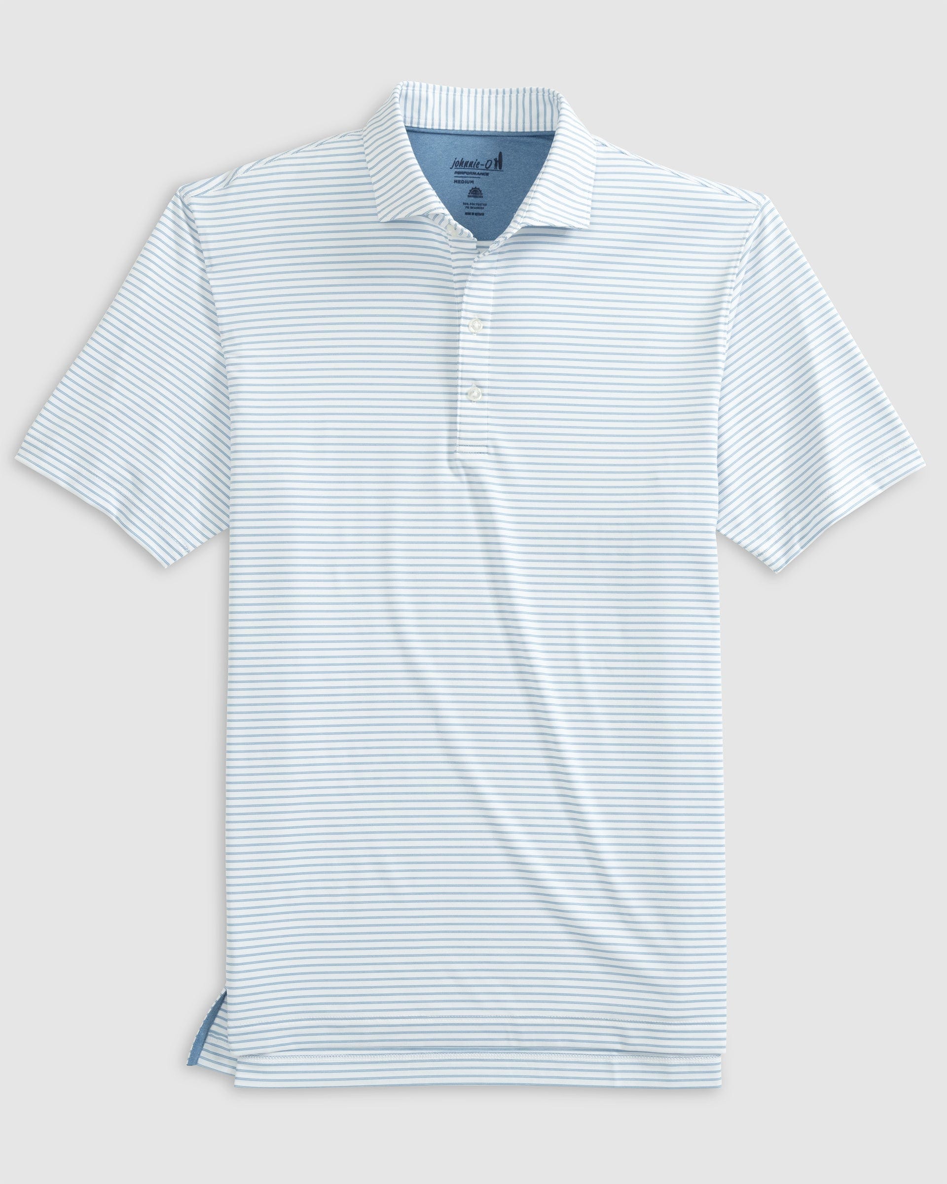 Johnnie O Polos Michael Striped Jersey Performance Polo- White