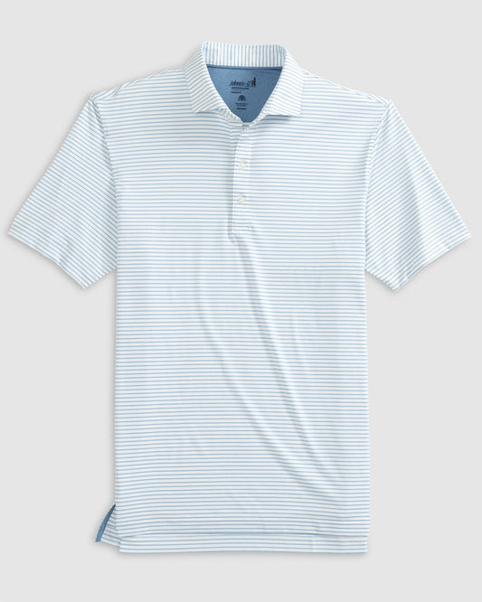 Johnnie O Polos Michael Striped Jersey Performance Polo- White