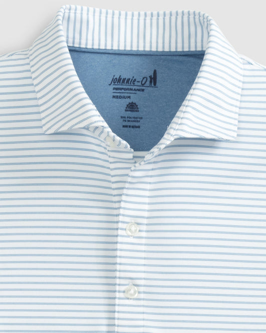 Johnnie O Polos Michael Striped Jersey Performance Polo- White